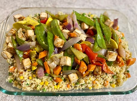 Cauliflower Fried Rice with Tofu Stir-Fry