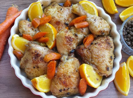 Maple Glazed Orange Sheet Pan Chicken