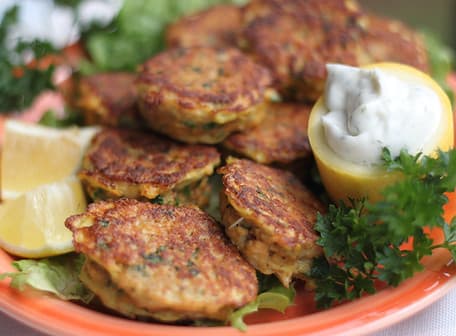 Salmon Croquettes with Lemon Dill Sauce